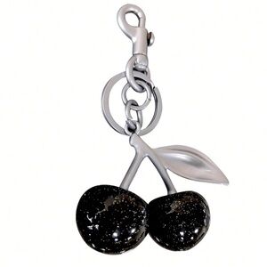 Black Cherry bag charm keychain - similar to Coach